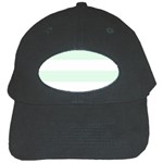 Horizontal Stripes - White and Pale Green Black Cap