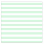 Horizontal Stripes - White and Pastel Green Large Satin Scarf (Square)