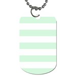 Horizontal Stripes - White and Pastel Green Dog Tag (One Side)