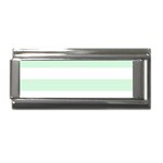 Horizontal Stripes - White and Pastel Green Superlink Italian Charm (9mm)