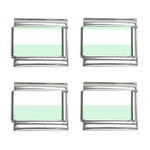 Horizontal Stripes - White and Pastel Green 9mm Italian Charm (4 pack)