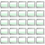 Horizontal Stripes - White and Pastel Green 9mm Italian Charm (25 pack)
