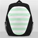Horizontal Stripes - White and Pastel Green Backpack Bag