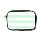 Horizontal Stripes - White and Pastel Green Coin Purse