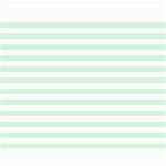 Horizontal Stripes - White and Pastel Green Collage 11  x 14 