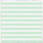 Horizontal Stripes - White and Pastel Green Canvas 12  x 12 