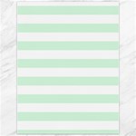 Horizontal Stripes - White and Pastel Green Canvas 12  x 16 