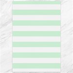 Horizontal Stripes - White and Pastel Green Canvas 12  x 18 