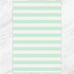 Horizontal Stripes - White and Pastel Green Canvas 24  x 36 