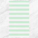 Horizontal Stripes - White and Pastel Green Canvas 40  x 72 