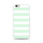 Horizontal Stripes - White and Pastel Green Apple iPhone 6/6S Silicone Case (Transparent)