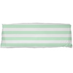 Horizontal Stripes - White and Pastel Green Body Pillow Case (Dakimakura) (One Side)