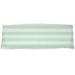 Horizontal Stripes - White and Pastel Green Body Pillow Case Dakimakura (Two Sides)