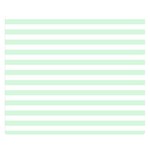 Horizontal Stripes - White and Pastel Green Double Sided Flano Blanket (Small)