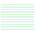 Horizontal Stripes - White and Pastel Green Double Sided Flano Blanket (Medium)