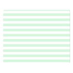 Horizontal Stripes - White and Pastel Green Double Sided Flano Blanket (Large)