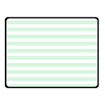 Horizontal Stripes - White and Pastel Green Fleece Blanket (Small) (One Side)