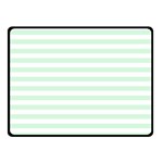 Horizontal Stripes - White and Pastel Green Double Sided Fleece Blanket (Small) (Two Sides)