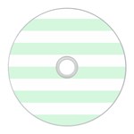 Horizontal Stripes - White and Pastel Green CD Wall Clock