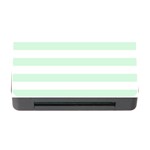 Horizontal Stripes - White and Pastel Green Memory Card Reader with CF