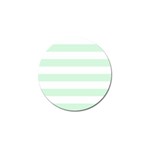 Horizontal Stripes - White and Pastel Green Golf Ball Marker