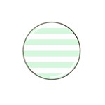 Horizontal Stripes - White and Pastel Green Hat Clip Ball Marker (10 pack)