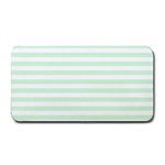 Horizontal Stripes - White and Pastel Green Medium Bar Mat
