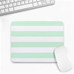Horizontal Stripes - White and Pastel Green Small Mousepad