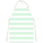 Horizontal Stripes - White and Pastel Green Full Print Apron