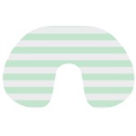 Horizontal Stripes - White and Pastel Green Travel Neck Pillow