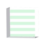 Horizontal Stripes - White and Pastel Green 4 x 4  Acrylic Photo Block