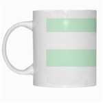 Horizontal Stripes - White and Pastel Green White Mug