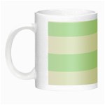Horizontal Stripes - White and Pastel Green Night Luminous Mug
