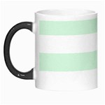 Horizontal Stripes - White and Pastel Green Morph Mug