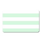 Horizontal Stripes - White and Pastel Green Magnet (Rectangular)