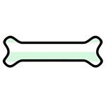 Horizontal Stripes - White and Pastel Green Magnet (Dog Bone)