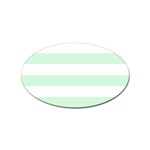 Horizontal Stripes - White and Pastel Green Sticker Oval (100 pack)