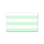 Horizontal Stripes - White and Pastel Green Sticker (Rectangular)