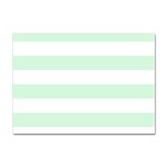 Horizontal Stripes - White and Pastel Green Sticker A4 (10 pack)