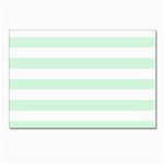 Horizontal Stripes - White and Pastel Green Postcards 5  x 7  (Pkg of 10)