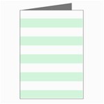 Horizontal Stripes - White and Pastel Green Greeting Card