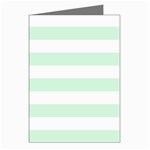 Horizontal Stripes - White and Pastel Green Greeting Cards (Pkg of 8)