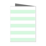Horizontal Stripes - White and Pastel Green Mini Greeting Cards (Pkg of 8)