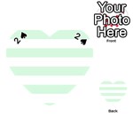 Horizontal Stripes - White and Pastel Green Playing Cards 54 (Heart)