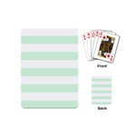 Horizontal Stripes - White and Pastel Green Playing Cards (Mini)