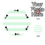 Horizontal Stripes - White and Pastel Green Playing Cards 54 (Round)