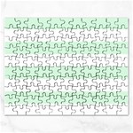 Horizontal Stripes - White and Pastel Green Jigsaw Puzzle (Rectangular)