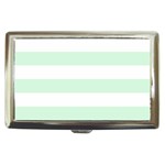Horizontal Stripes - White and Pastel Green Cigarette Money Case