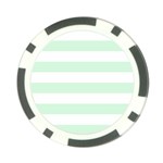 Horizontal Stripes - White and Pastel Green Poker Chip Card Guard