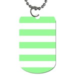 Horizontal Stripes - White and Light Green Dog Tag (Two Sides)